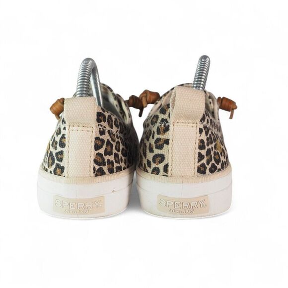 Sperry Crest Vibe Leopard Print Canvas Slip-on Sneakers STS85931 Women's 9 - Picture 5 of 11